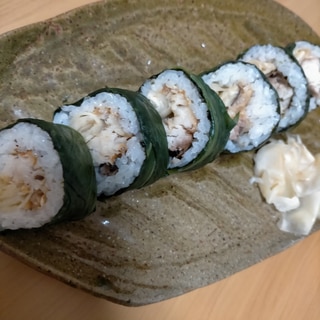 焼き鯖とガリの小松菜巻き